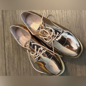 Wanted GOLD Chunky Heel Shoes - Size 10